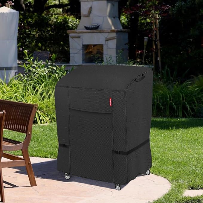 Porch Shield 34W x 24D x 46H inch Premium Gas Grill Cover Up to 32 inch, Waterproof and Fade Resistant 600D BBQ Covers for Weber, Brinkmann, Char-Broil and More, Black