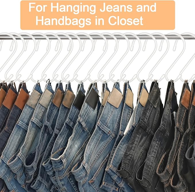 12 Pack 4 Inch S Hooks for Hanging Plants, Heavy Duty, Vinyl Coated Non Slip, White - Pot Rack Closet Hooks for Clothes, Kitchen Utensils, Pots, Pans, Bags