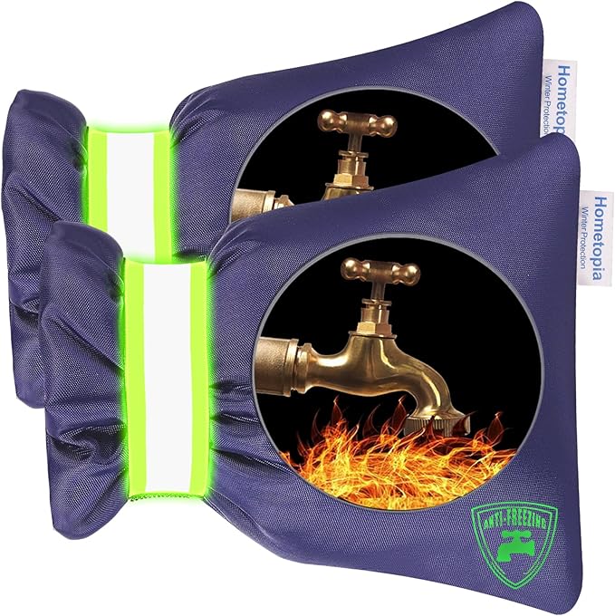 2Pack Outdoor Faucet Covers for Winter - Pro 6.7"W x 8.3"H Outdoor Water Faucet Covers Socks for Winter Freeze Protection Pipe Insulation Reusable Waterproof Insulated Spigot backflow Cover,Blue