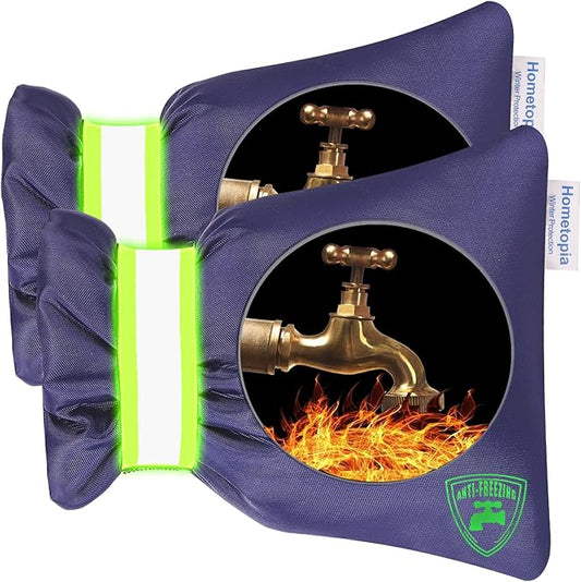 2Pack Outdoor Faucet Covers for Winter - Pro 6.7"W x 8.3"H Outdoor Water Faucet Covers Socks for Winter Freeze Protection Pipe Insulation Reusable Waterproof Insulated Spigot backflow Cover,Blue