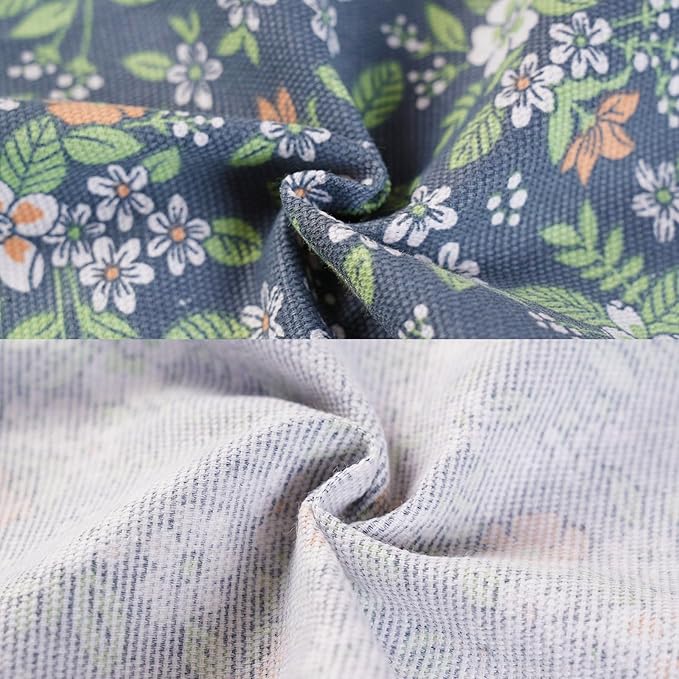 2 Pack Floral Apron for Women with Pockets, Adjustable Cotton Chef Aprons for Kitchen, Cooking, BBQ & Grill