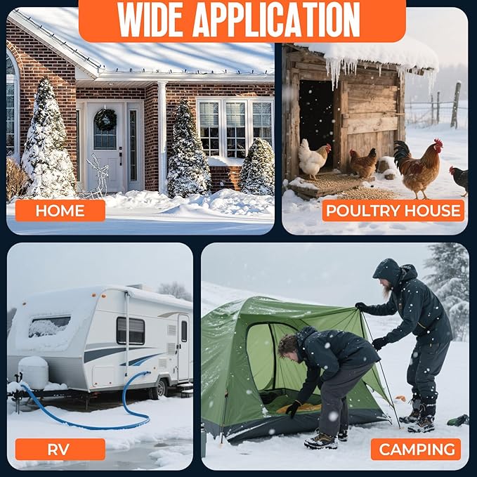 100FT Heated Water Hose for RV, Freeze Protection to -45°F, Lead-Free & BPA-Free, Safe Drinking Water for Campers, Gardening, Livestock, Home Use