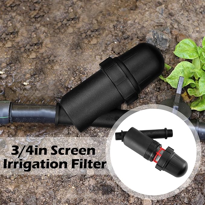 1 Pcs Drip Irrigation Inline Y Filter with Mesh Screen, 3/4" x 3/4" Male Thread Connections Hydroponics Y Filter for Garden Greenhouse Agricultural Drip Sprinkler Irrigation