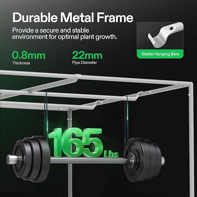VIVOSUN G848 96"x48"x80" Grow Tent, 8x4 FT Advanced Gray Mylar Hydroponic Tent with 22mm Poles, Observation Window and Floor Tray for Plants for VS4000/VSF4300