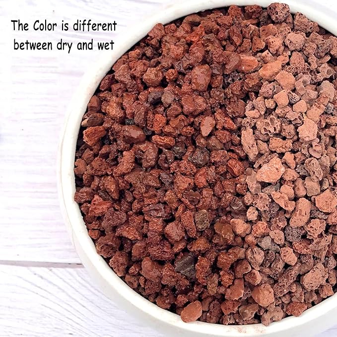 2lb Red Horticultural Lava Rock Soil Additive for Cacti, Vase Fillers, Succulents and Terrarium Plants - No Dyes or Chemicals - 100% Pure Volcanic Rock