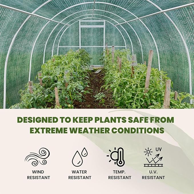 WindscreenSupplyCo] 40% 6' x 100 FT Eyelets Shade Cloth Roll Sunblock Shade UV Resistant Net for Garden Greenhouse Flower Plant Patio Kennel, Green - PS6140GRNX1