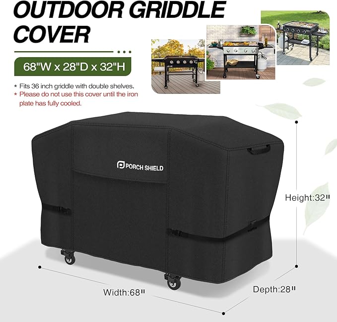 Porch Shield 36 inch Griddle Cover for Blackstone, Waterproof and Fade Resistant 600D Gas Grill Cover Fits for Blackstone 36" Griddle Cooking Station, Camp Chef and Most 4 Burner Flap Top Grill