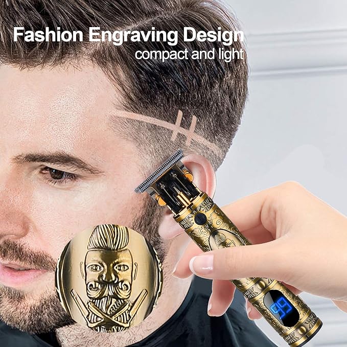 Suttik Hair Clippers for Men, Professional Hair & Beard Trimmer for Men, T-Blade Hair Edgers Clippers, Gold Knight Close-Cutting Trimmers, Cordless Clippers for Hair Cutting
