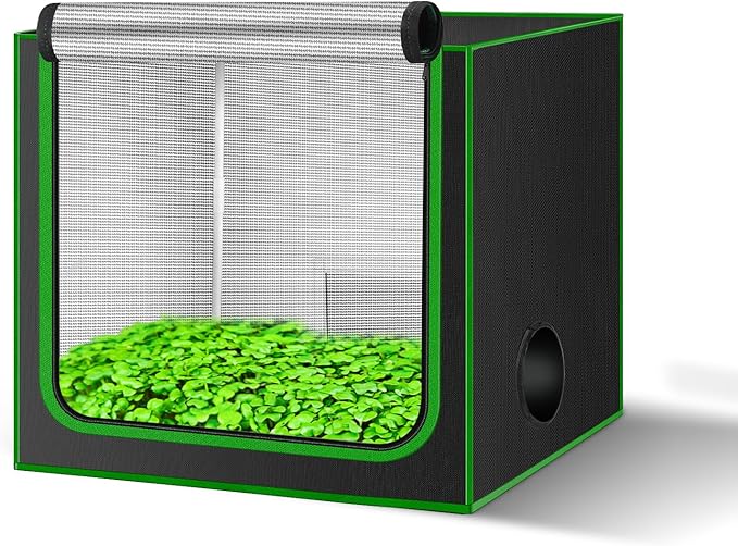 MELONFARM Small Grow Tent for Aerogarden，24”x16”x20” ，Hydroponics Growing System ，Highly Reflective 600D Diamond Mylar Canvas with Ventilation window and Floor Tray for Hydroponic Indoor Plant Growing