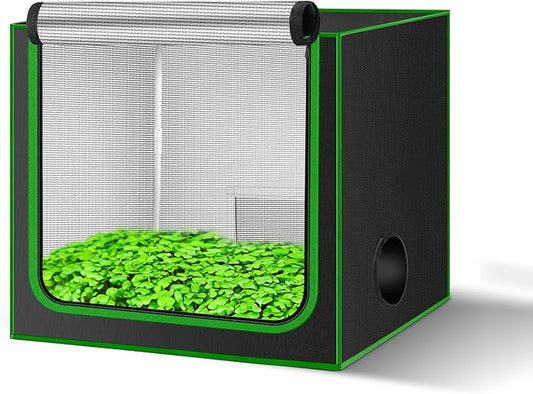 MELONFARM Small Grow Tent for Aerogarden，24”x16”x20” ，Hydroponics Growing System ，Highly Reflective 600D Diamond Mylar Canvas with Ventilation window and Floor Tray for Hydroponic Indoor Plant Growing