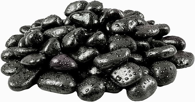 MSI Decorative Polished Black Pebbles, 0.8 inch - 1.2 inch, 40 lb. Bag