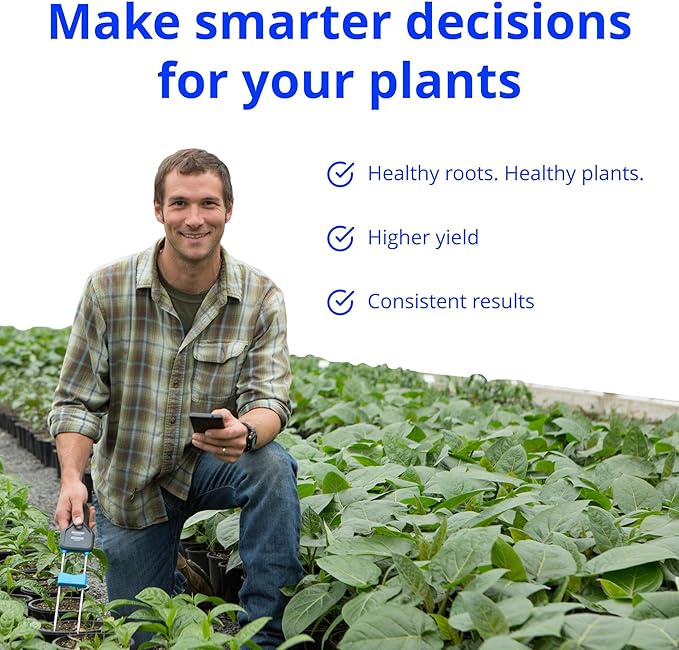 Bluelab Pulse Meter - Handheld Digital Soil Meter Measures Nutrients (TDS), Moisture & Temperature directly from the Root Zone - Grow Healthier Plants with Fast, Accurate Measurements