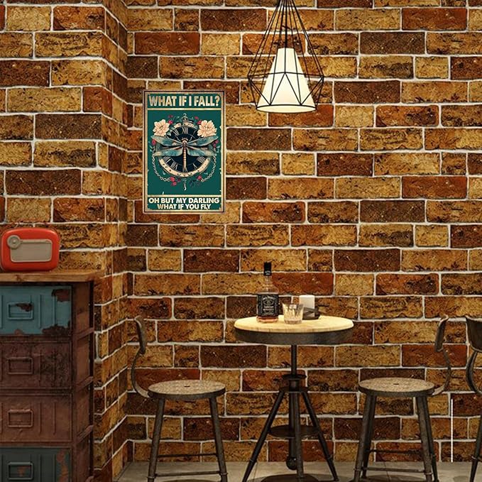 Vintage Metal Sign What If I Fall Oh But My Darling What If You Fly Tin Sign Funny Walll Decor for Bar Kitchen Pubs Cafe Home Garage 12×8 Inch