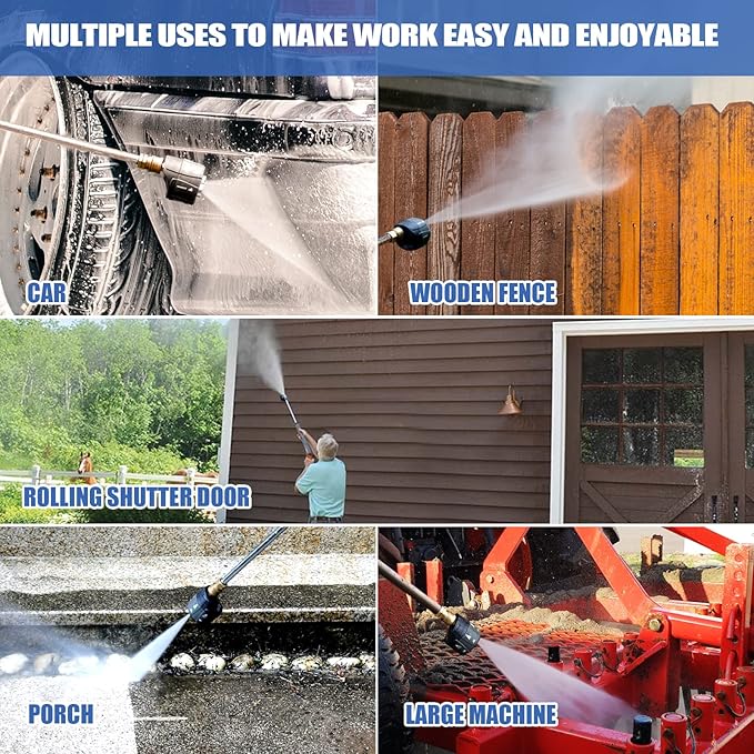 MEKOH Pressure Washer Nozzle, 7-in-1 Quick Changeover Nozzle, Adjustable Pressure Washer Nozzle with 1/4 Inch Quick Connect, 3200 PSI Spray Nozzle