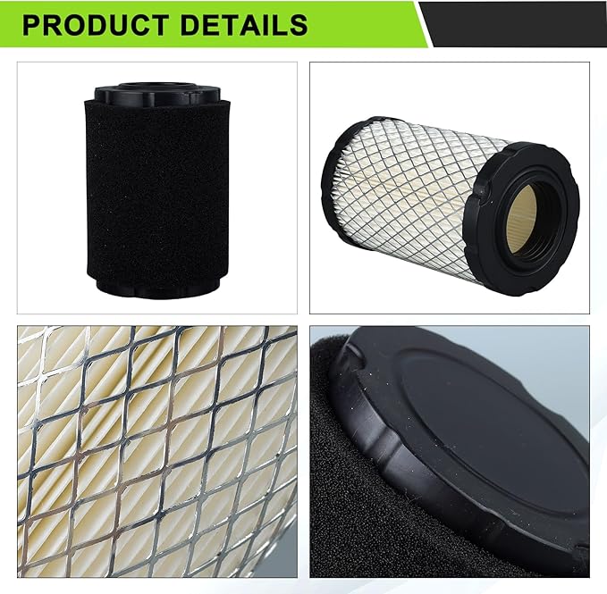 D125 MIU14395 Air Filter for John Deere D100 D105 D125 D130 D140 D110 E140 E130 E100 E120 LA145 LA135 Z255 Z235 X330 Lawn Tractor with Tune Up Kit (Two Cylinder Engine)