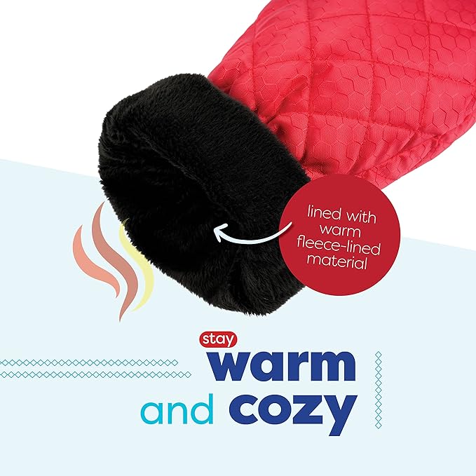 SCRUBIT [3 Pack Ice Scraper with Glove - Car Windshield Scraper for Ice and Snow w/Fleece Mitt - Scrape and Remove Snow While Staying Warm - Waterproof Car Scraper Snow Brush (Black, Blue, Red)