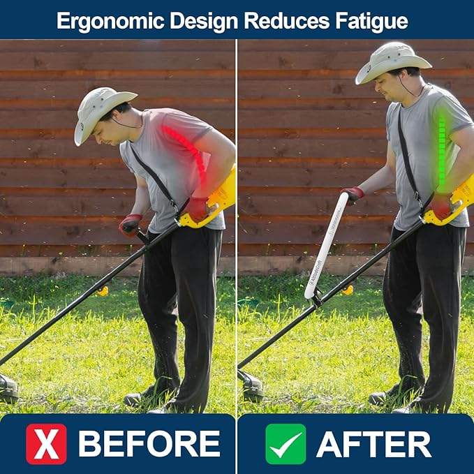 Upgraded Weed Eater Handle, String Trimmer Handle Extension, Ergonomic Back Saver Lawn Trimmer Handle Grip - Universal Weedeater Handle for Easy Yard Trimming (Patented)
