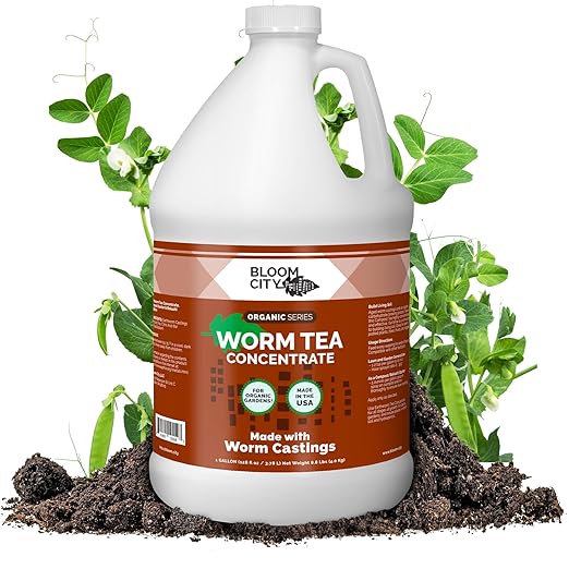Organic Worm Tea Concentrate and Compost and Bokashi Booster by Bloom City, Gallon(128 oz)