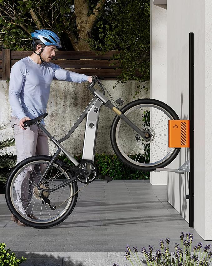 monTEK Automatic Lift EBike Rack – Fits 24-29" Tires, Heavy-Duty Vertical Wall Rack for Bicycles (Up to 71 lbs) - Effortless Lifting, Easy Install - Space-Saving Storage for Garage, Shed, BO