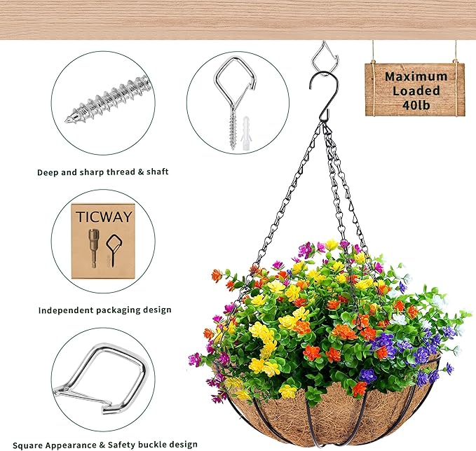 110 PCS Q-Hanger Hooks for String Lights, Ceiling Hangers for Plants & Wind Chimes, Christmas Decorations Outdoor Hooks Silver