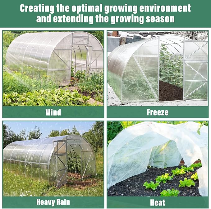 Legigo 8 X 26 Ft Clear Plastic Plant Covers Freeze Protection- 6 Mil Winter Greenhouse Plastic Sheeting for Frost Water Sun Wind Resistant, Plant Vegetable Blanket Covers for Cold Weather Garden Farm