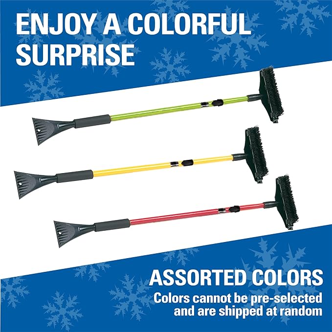 SubZero 2610XM 52" Super Extender Snowbroom with Integrated Squeegee and Ice Scraper (Colors may vary)