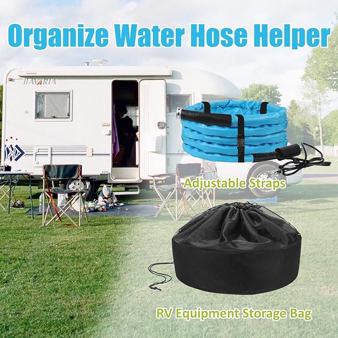 OEBLD Heated Water Hose for Rv (25ft L x 5/8"ID) 4.0 Upgraded Function with Energy Saving Thermostat to Keep Drinking Water Running in down to -45℉, Designed for Campers,with Storage Bag, Anti-Freeze