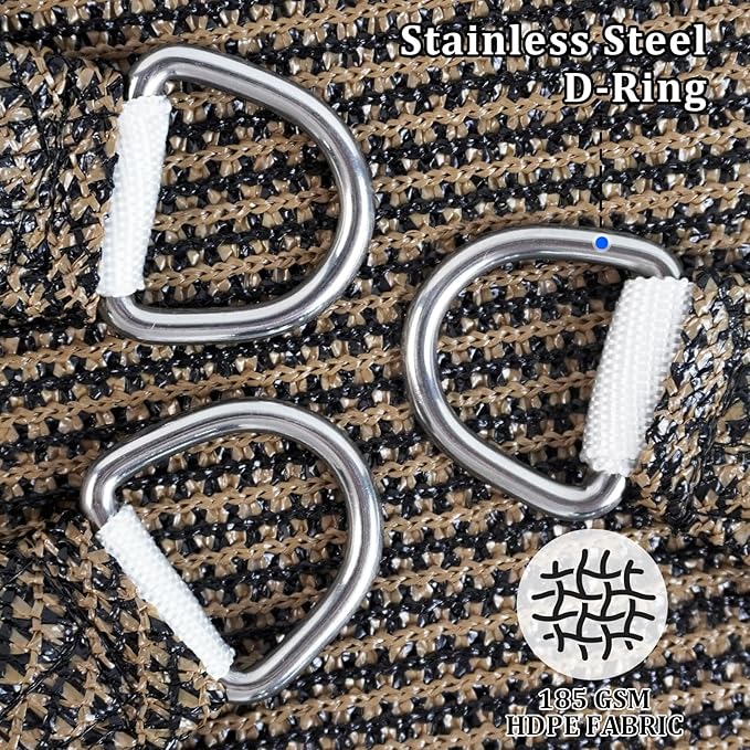 Shade&Beyond Sun Shade Sail Breathable UV Block Outdoor Covering Cloth for Backyard, Pool, 8'X8'X10', Mocha (Customized Available)