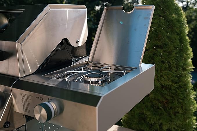 Monument Grills Larger 4-Burner Propane Gas Grills BBQ Stainless Steel Heavy-Duty Cabinet Style with BBQ Cover