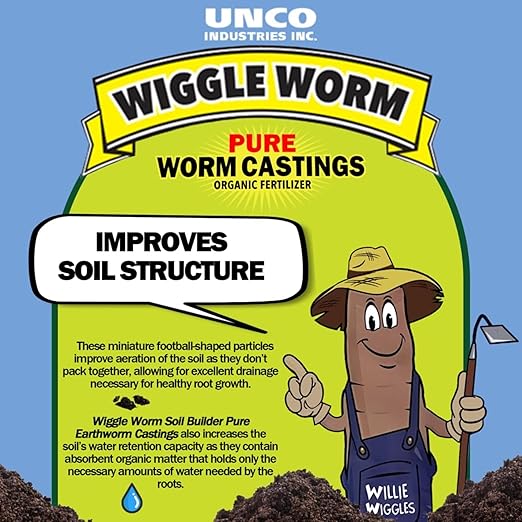 100% Pure Organic Worm Castings Fertilizer, 15-Pounds (4 Pack) - Improves Soil Fertility and Aeration for Houseplants, Vegetables, Gardens, and More – OMRI-Listed and Mineral-Dense