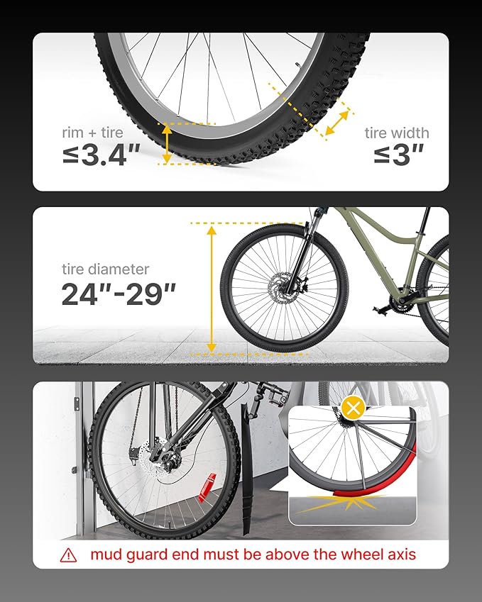 monTEK Automatic Lift EBike Rack – Fits 24-29" Tires, Heavy-Duty Vertical Wall Rack for Bicycles (Up to 71 lbs) - Effortless Lifting, Easy Install - Space-Saving Storage for Garage, Shed, SG