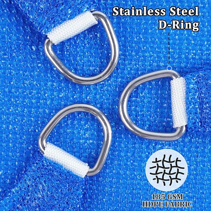 Shade&Beyond Sun Shade Sail Breathable UV Block Outdoor Covering Cloth for Backyard, Pool, 4'X4'X4', Blue (Customized Available)