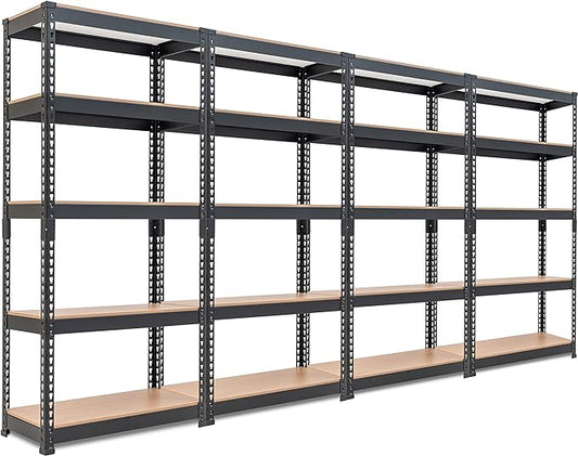 HOMEDANT 28"W x 12.3"D x 59.5"H 5-tier Boltless Metal Shelving Unit Adjustable Garage Storage Utility Rack Heavy Duty Shelves Organization Multipurpose Shelf Warehouse Kitchen Living Room pantry 4Pack