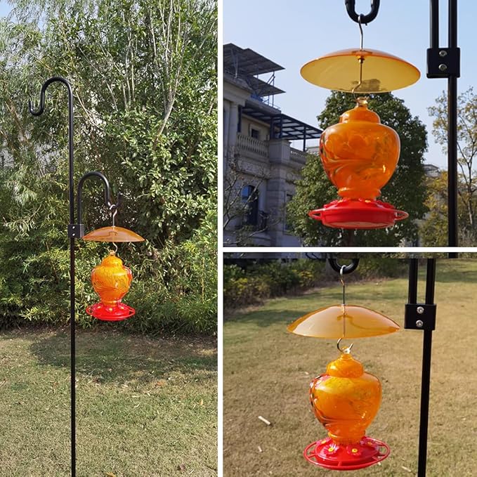 8" Mini Rain Cover for Bird Feeder/House - Orange Yellow Small Protective Dome Guard Against Rain/Snow/Sun - Dia. 20CM