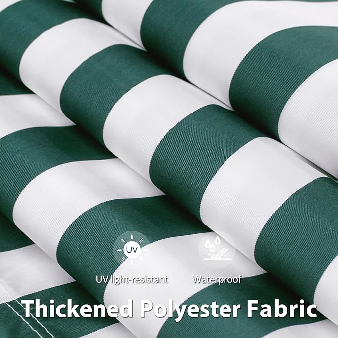 MCombo 11.5x9.5 Feet Manual Retractable Patio Door Window Awning Sunshade Shelter Outdoor Canopy, 1210 (Green with White Stripes, 11.5'(L) x 9.5'(W))