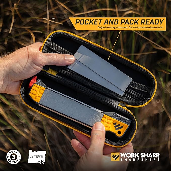 Work Sharp Guided Field Sharpener Elite with case, Travel Knife Sharpener Tool