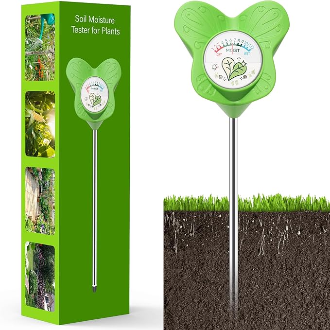 UNIWA Soil Moisture Meter, Plant Water Meter for House Plants and Indoor Potted Plants, Soil Moisture Monitor for Garden, Farm, and Lawn Plant Care,No Battery Needed