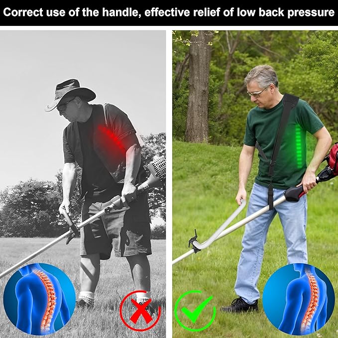 Ergonomic Trimmer Grip,Weedeater Handle with Trimmer Shoulder Harness,Weed Eater Handle Extension for Trimming, Weedeater Handle Grip for String Trimmer,for Lawn Care, Landscaping, Yard Trimming