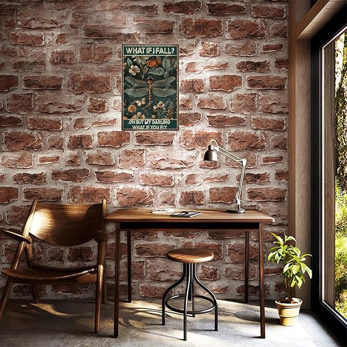 Metal Signs What If I Fall Oh But My Darling What If You Fly Retro Tin Sign for Home Office Kitchen Bar Cafe Garden Wall Decor 12x8 Inch