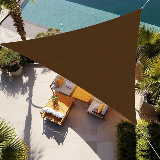 Shade&Beyond Sun Shade Sail Breathable UV Block Outdoor Covering Cloth for Backyard, Pool, 8'X8'X10', Mocha (Customized Available)