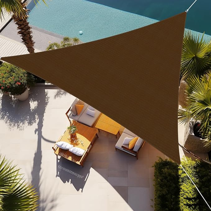 Shade&Beyond Sun Shade Sail Breathable UV Block Outdoor Covering Cloth for Backyard, Pool, 5'X7'X8.6', Mocha (Customized Available)
