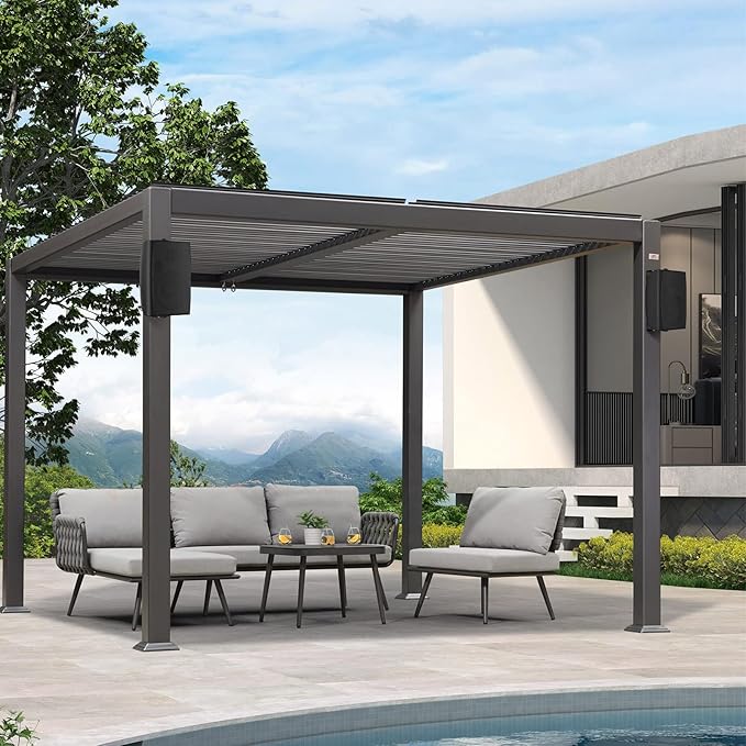 Herdio 400W 6.5 Inch Passive Outdoor Speakers Wired Waterproof,2 Way Wall Mounted Speakers with Powerful Bass for Patio Home Indoor Poolside Deck Backyard (Pair,Black)