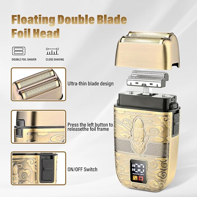 Professional Hair Trimmer Hair Clippers for Men, Nose Hair Trimmer Men's Shaver Set,Cordless T-Blade Beard Trimmer Barber Clippers,Electric Foil Shavers Razor for Men Haircutting Kit