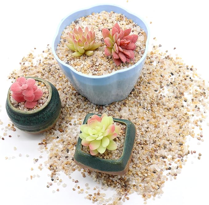 Coarse Sand. Golden Color. 1/8 Inch 2 lbs. for Potting Soil, Succulents, Pots, Plants, Gardening, Indoor, Crafting, Vase Fillers (X-Mini (0.125 Inch), COARSE Sand - Golden, 2)