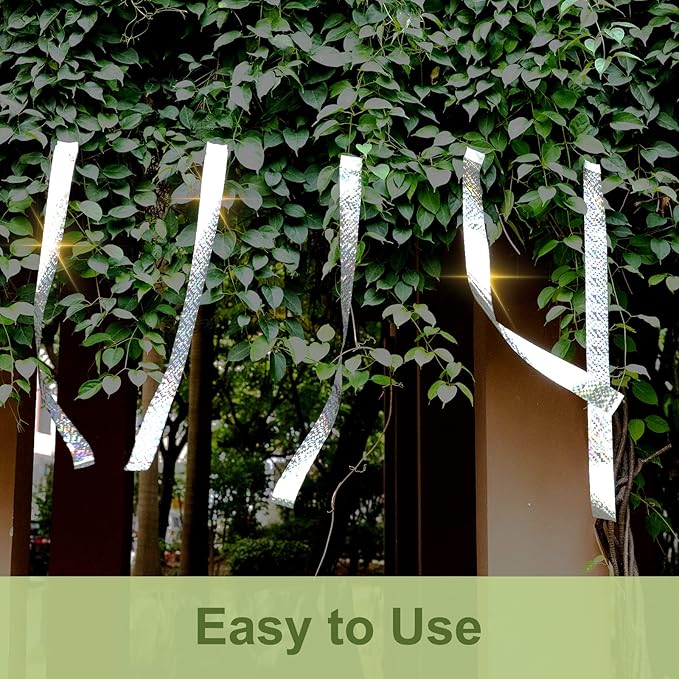 OFFO Bird Reflective Tape, 200 Feet x 2 Inches Dual-Sided Bird Reflective Tape Outdoor for Garden, Farm, Orchard or Courtyard