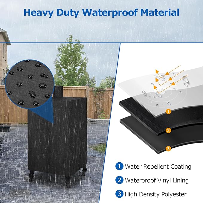 SunPatio Vertical Smoker Cover for Pit Boss 4/5/7 Series, Wood Pellet Grill Cover for Outside, Outdoor Waterproof BBQ Grill Protector, Compatible with Pit Boss 73550