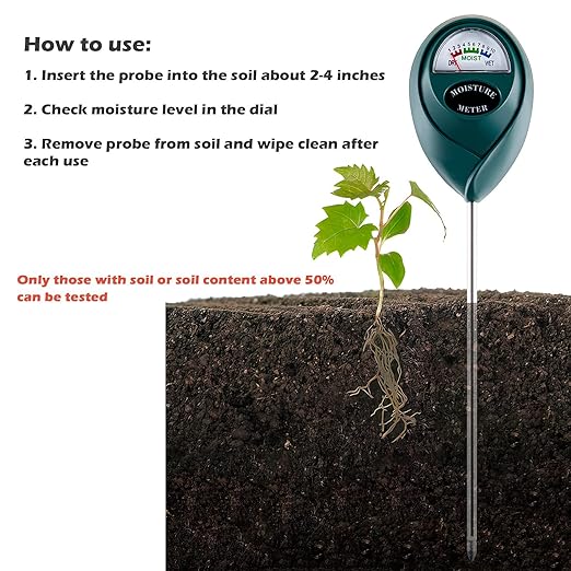 Tennedriv Green Long Probe Soil Moisture Meter for Outdoor Plants, Plant Water Meter for Outdoor Plants,Plant Moisture Meter for Indoor Plants and Outdoor Plants, No Batteries Required