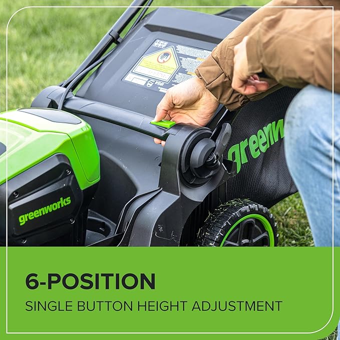 Greenworks 60V 17" Brushless Cordless Push Lawn Mower, 2-in-1 Mulching/Bagging, 4.0Ah Battery and 3A Charger(40min Runtime)