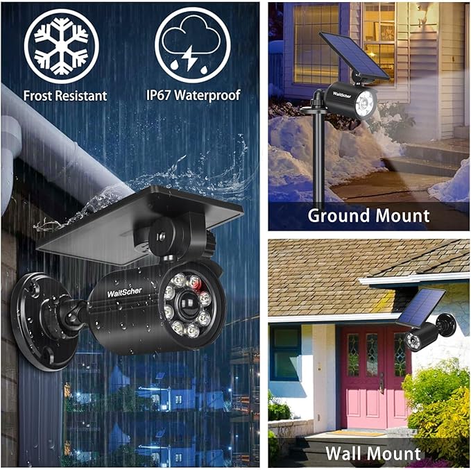 Solar Motion Lights Outdoor IP67 Waterproof Security Flood Lights 1800LM 3600mAh for Garage, Driveway, Path, Patio, Front Door, Landscape 4 Pack