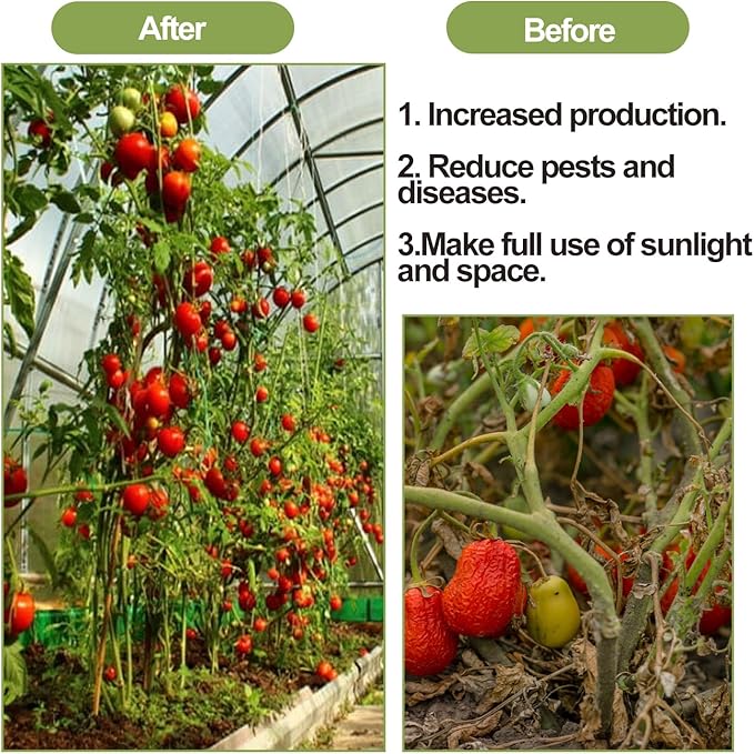 40 Pack Tomato Roller Hooks with 49.2FT String, Greenhouse Trellising Kit for Tomato,Plant, Greenhouse,Flower Vine Twine Crop Trellis Kit Plant Roller Trellis Hook